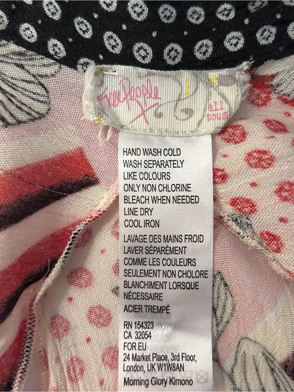 Free People Morning Glory Kimono Womens OS Multi Color Boho Cutout Back Whimsy